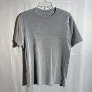 Guess Los Angeles Ribbed Tee Women’s Large Gray Fitted Stretch Casual Top